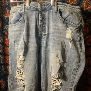 High Waisted Ripped Jeans